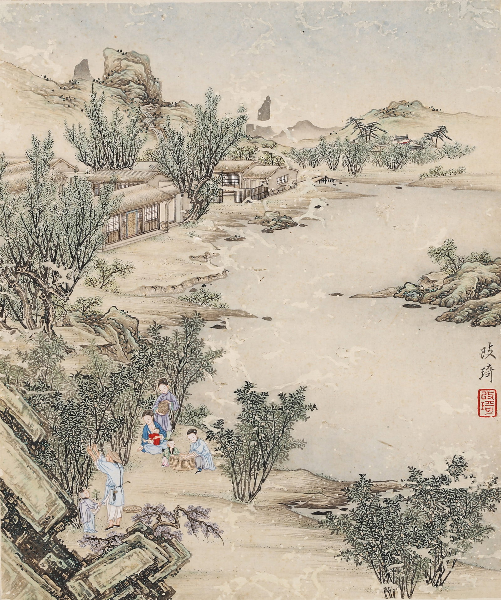 Gai Qi(1773-1828): Landscape and Figures (1 of 4)