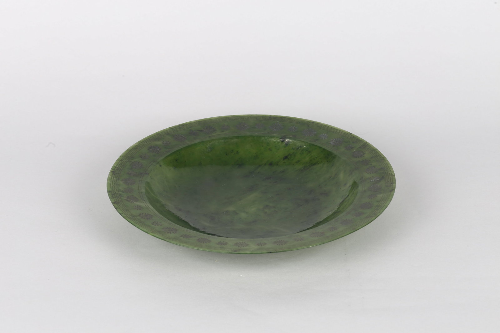 A Spinach Green Jade Plate - 4