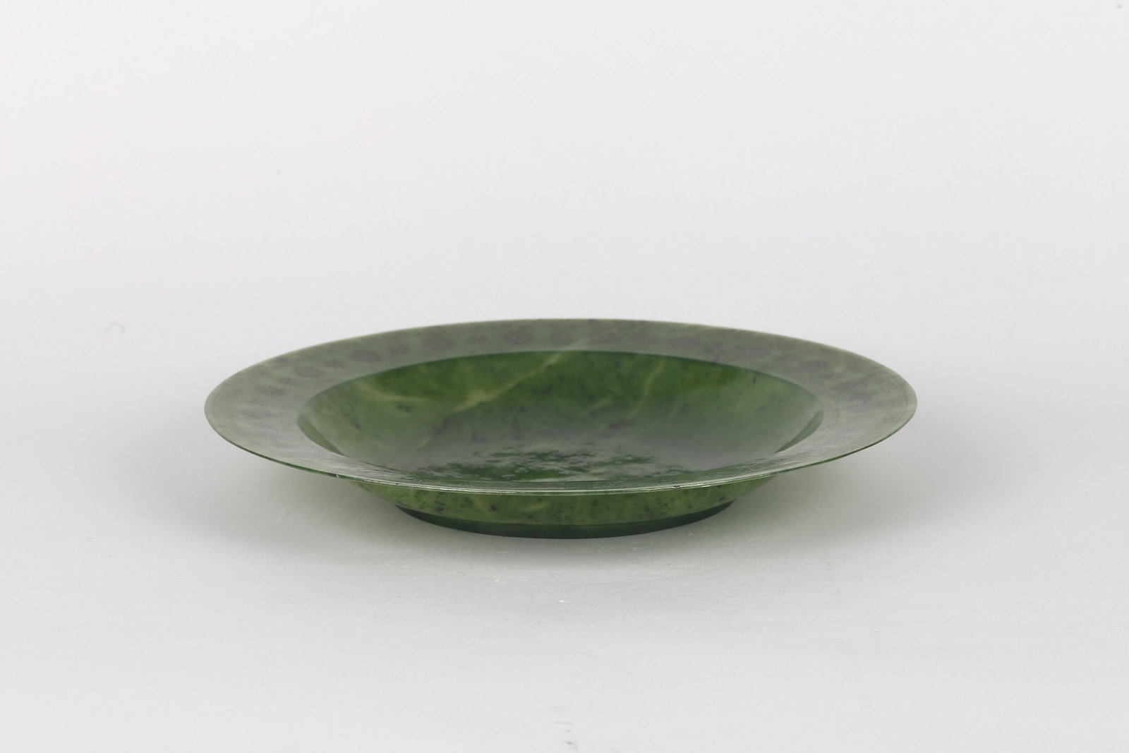 A Spinach Green Jade Plate - 7
