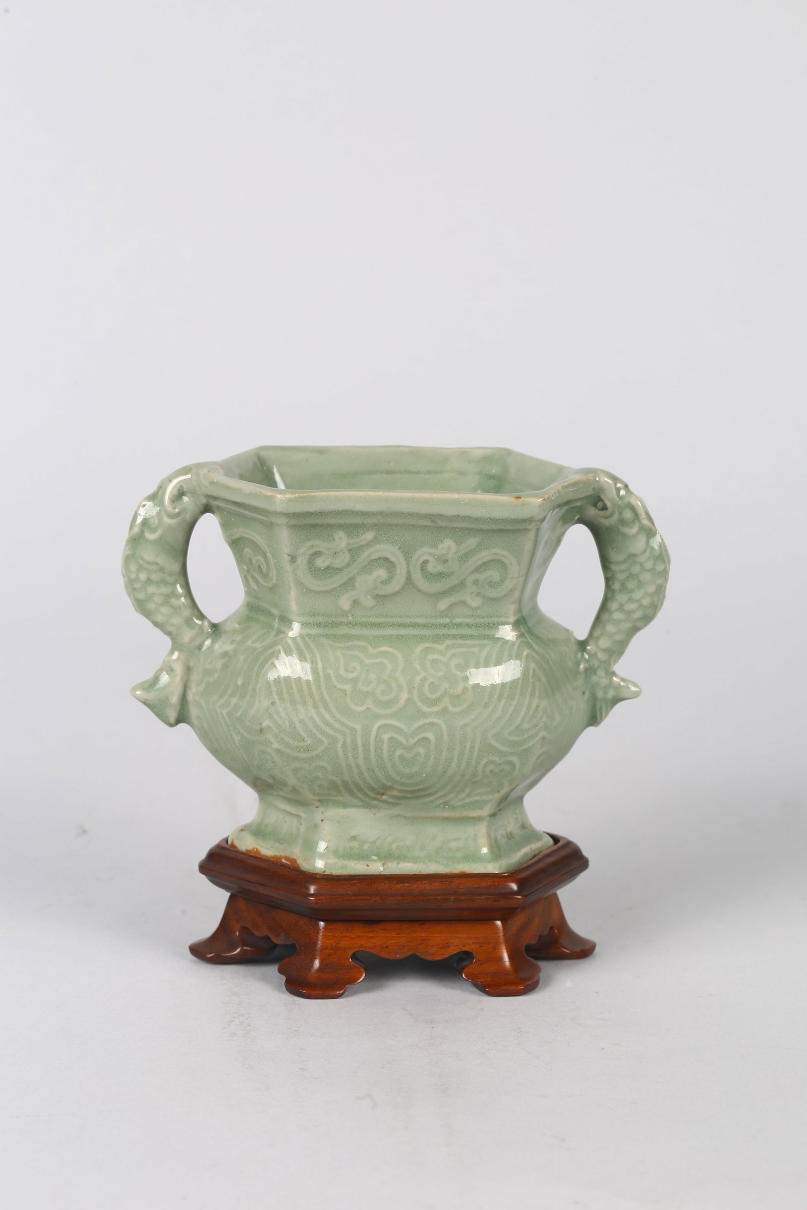 A Longquan Celadon Hexagonal Incense Burner - 2