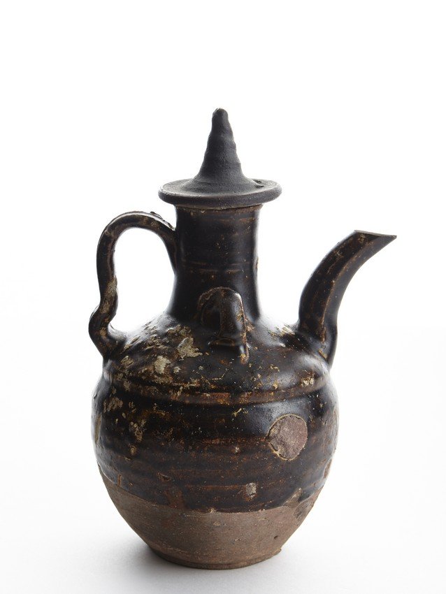 A BLACK GLAZED EWER (1 of 8)