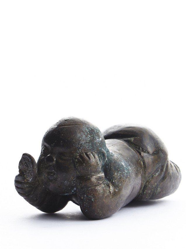 A BRONZE 'CHILD' PAPER WEIGHT (1 of 6)
