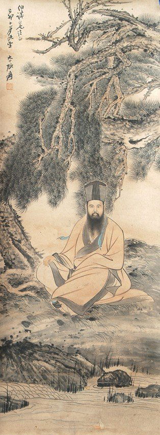 A CHINESE FIGURAL PAINTING (1 of 3)