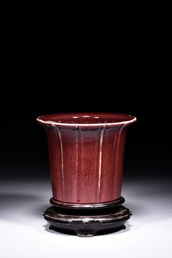 A RED GLAZED JARDINIERE (1 of 9)