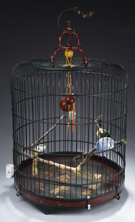 A LARGE WOODEN BIRDCAGE (1 of 4)