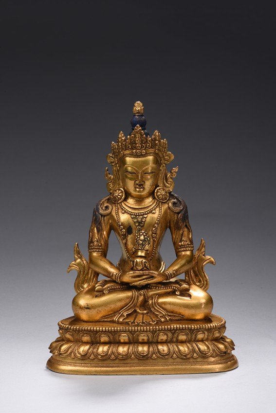 A GILT-BRONZE FIGURE OF AMITABHA (1 of 7)