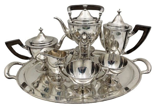 Tiffany & Co. Sterling Silver 7-Piece Faneuil Tea & Coffee Set with Tray in Art Deco Style (1 of 14)