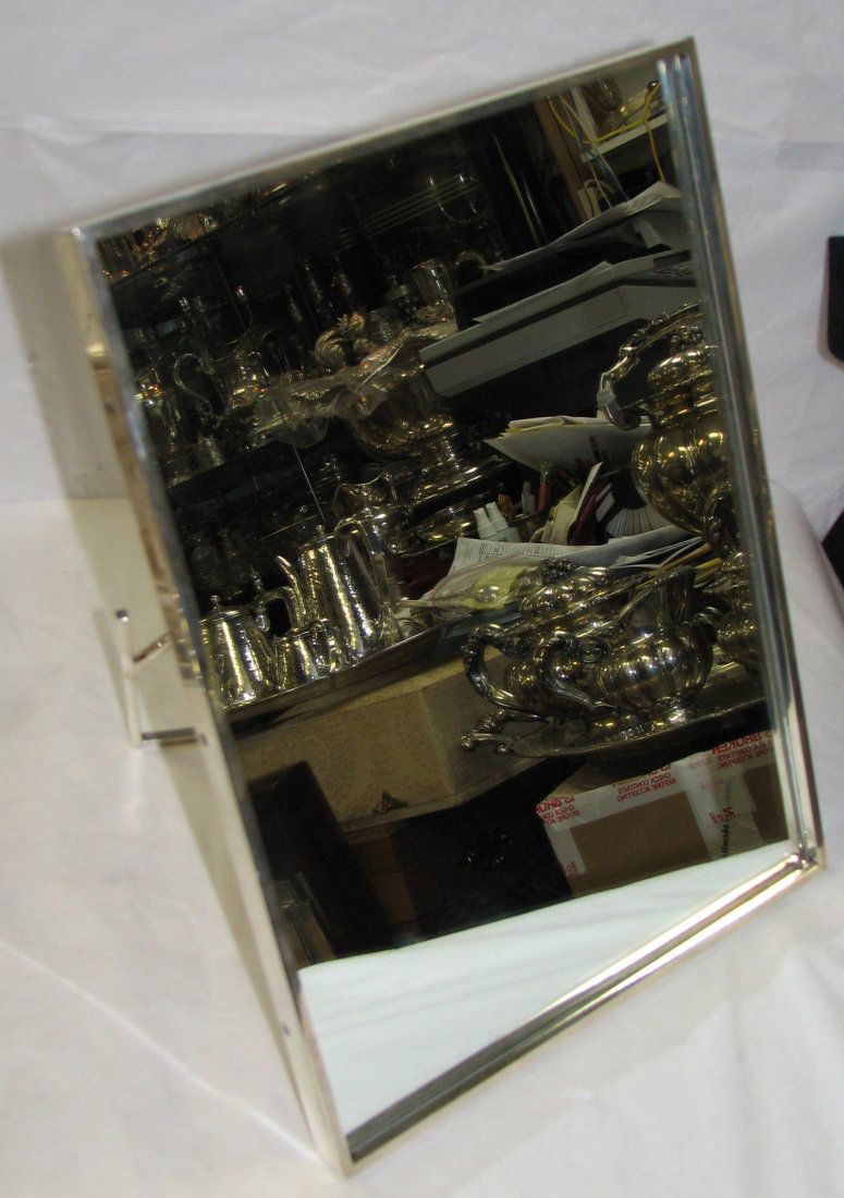 BVLGARI bulgari sterling silver table mirror: Large tabletop bulgari sterling silver table top mirror