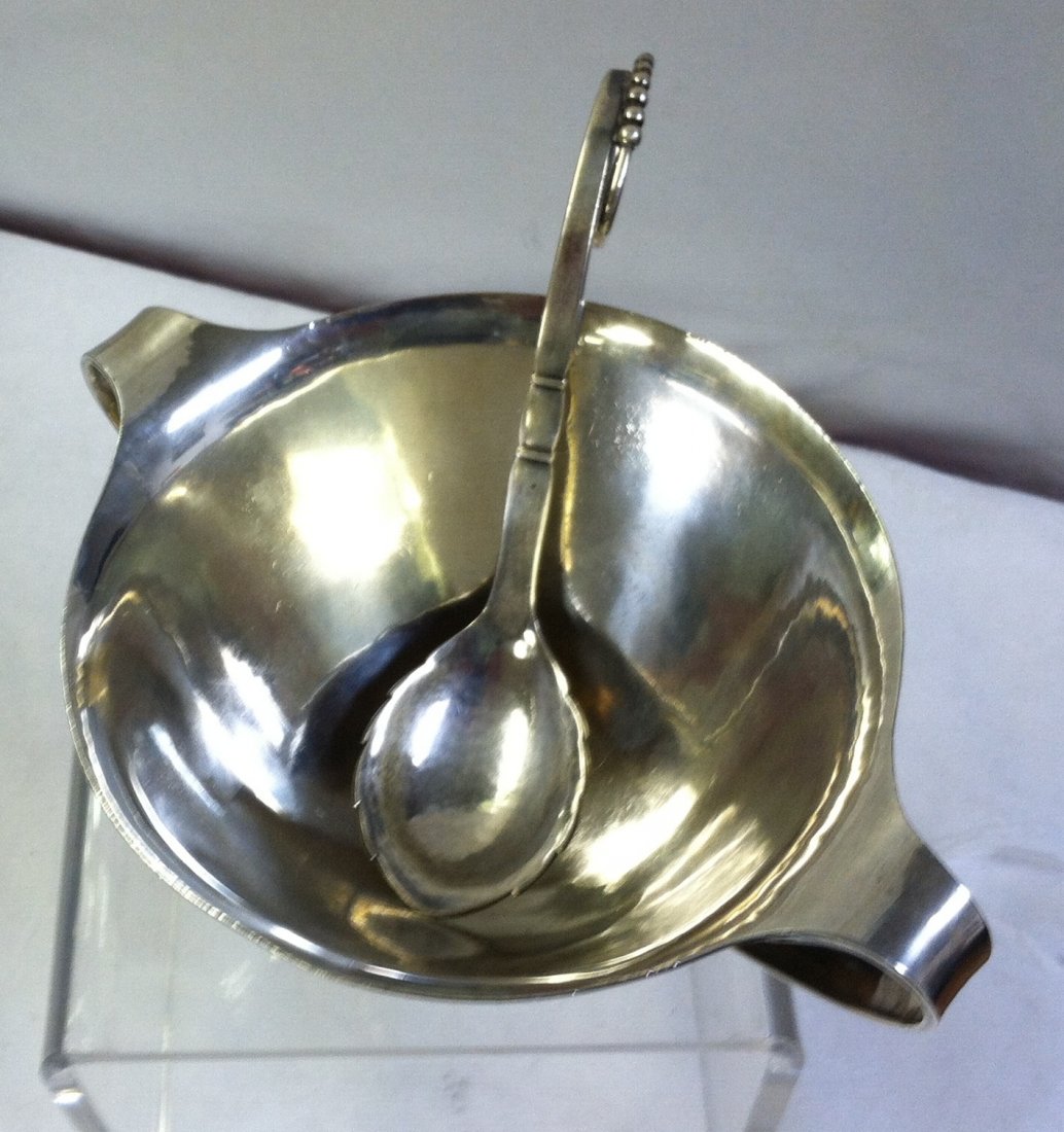 GEORG JENSEN JOHAN ROHDE SAUCE BOWL & LADLE - 3