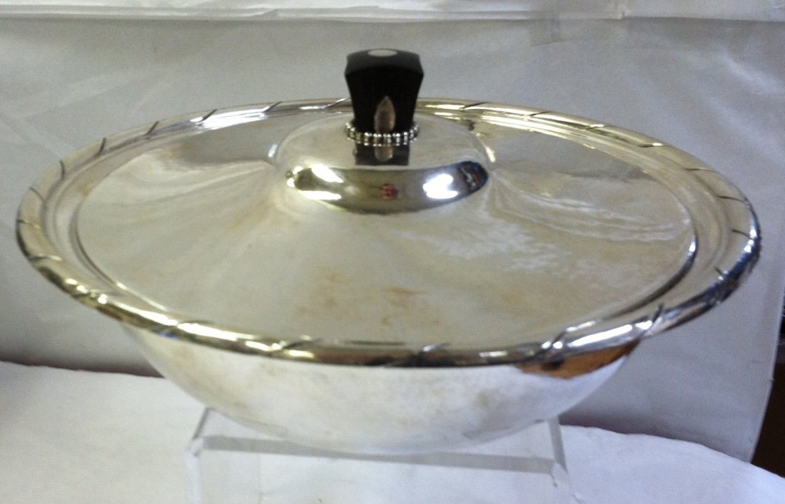 GEORG JENSEN DENMARK STERLING TUREEN & PLATE - 4