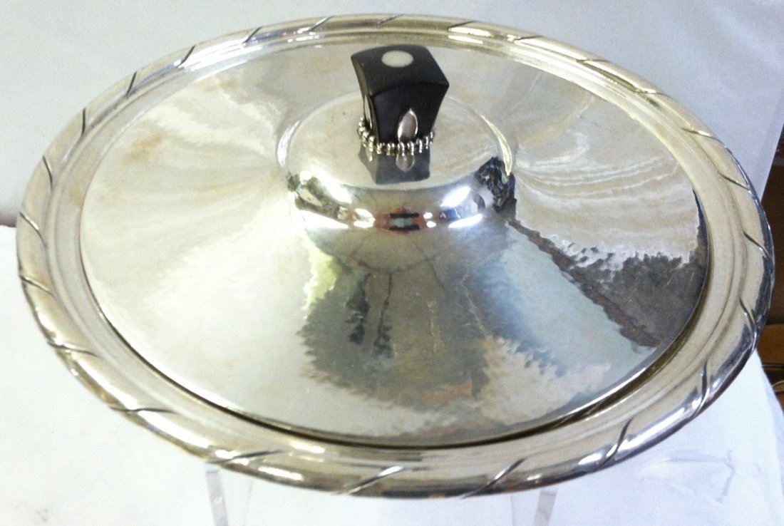 GEORG JENSEN DENMARK STERLING TUREEN & PLATE - 6