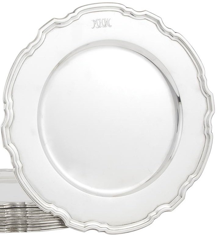 SET OF 12 TIFFANY Art Deco Sterling Silver Chargers - 2