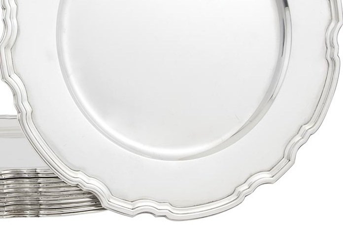 SET OF 12 TIFFANY Art Deco Sterling Silver Chargers - 3