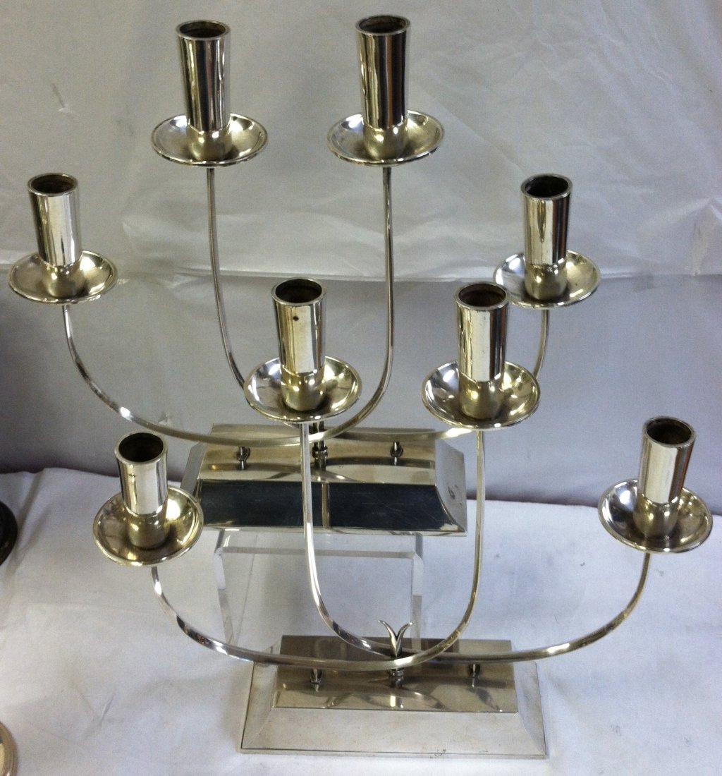 PAIR OF HAND WROUGHT STERLING SILVER CANDELABRA - 8