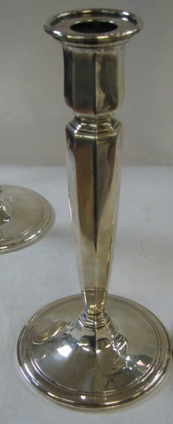 FOUR TIFFANY & CO. ART DECO STERLING CANDLESTICKS - 4
