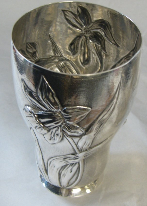 PAIR TIFFANY STERLING SILVER ART NOUVEAU GOBLETS - 3