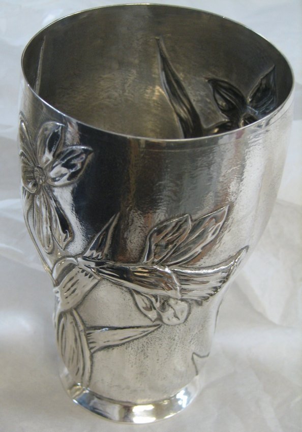 PAIR TIFFANY STERLING SILVER ART NOUVEAU GOBLETS - 4