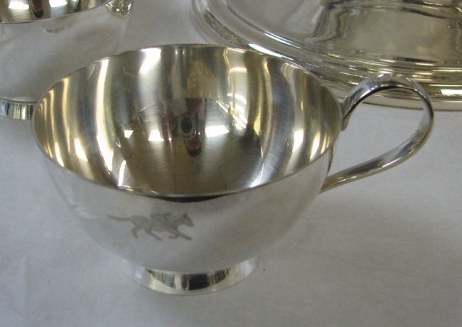 TIFFANY STERLING SILVER PUNCH BOWL & CUPS - 4