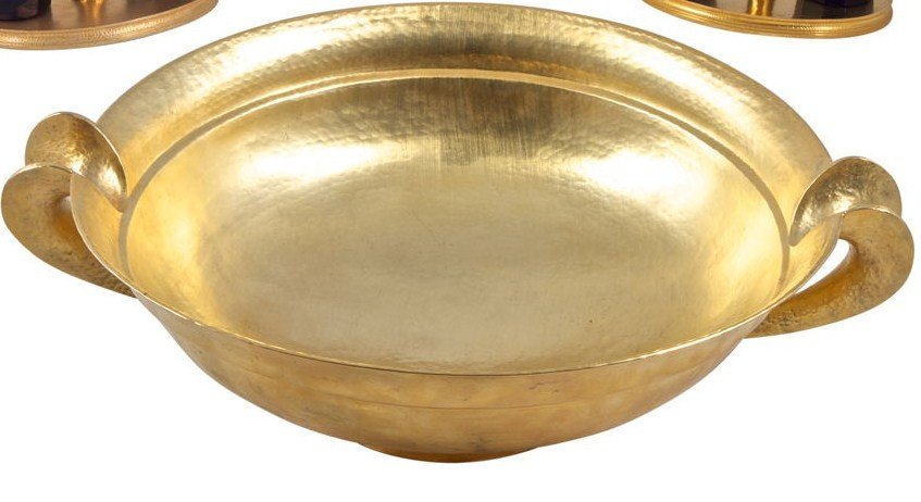 PAMPALONI HAND HAMMERED SILVER CENTERPIECE & CRUETS - 7
