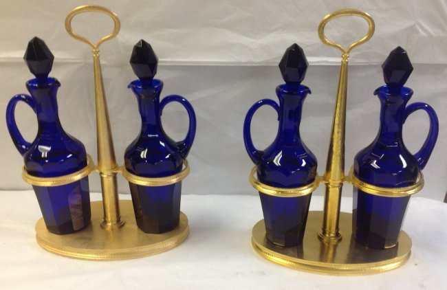 PAMPALONI HAND HAMMERED SILVER CENTERPIECE & CRUETS - 9