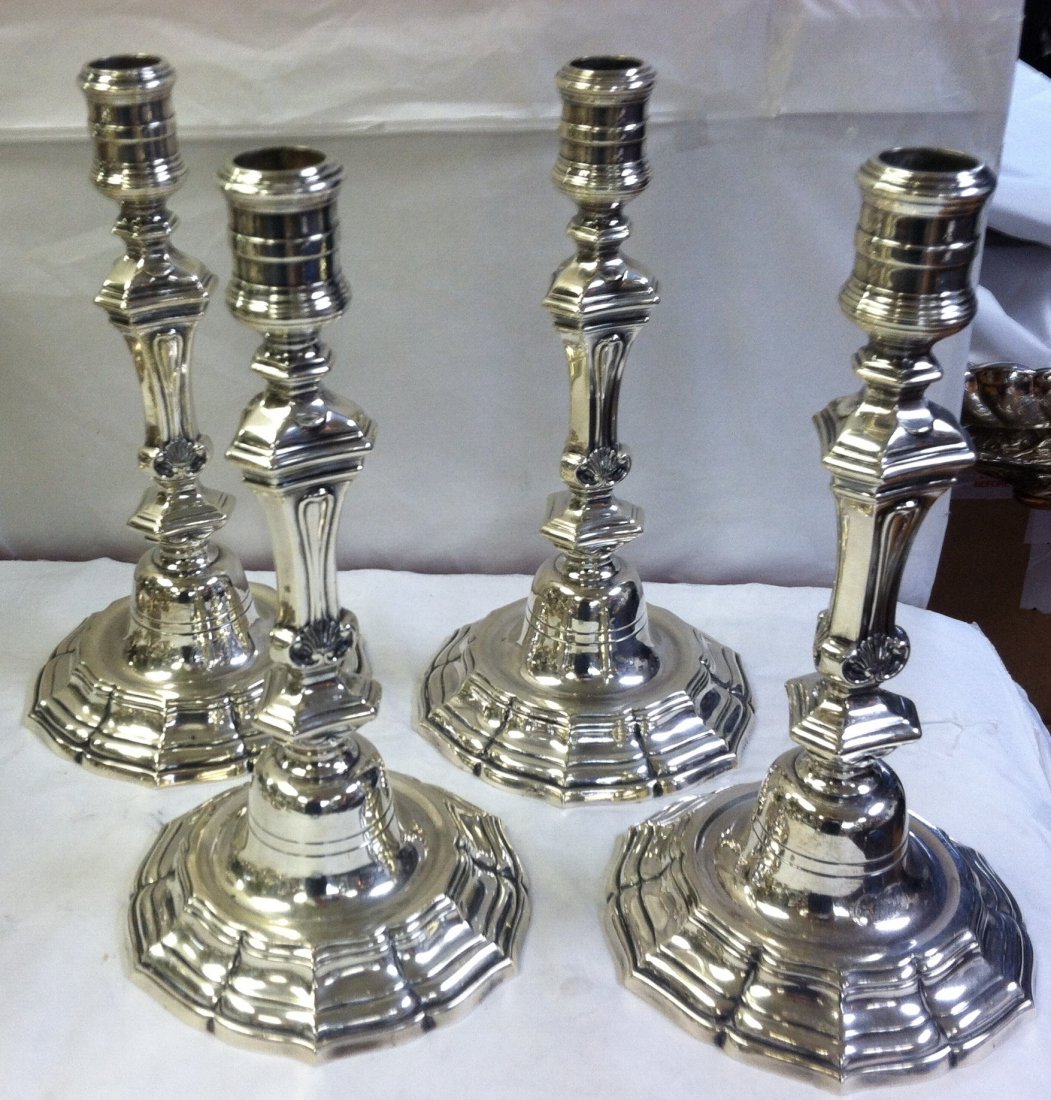 SET OF FOUR TIFFANY ART DECO STERING CANDLESTICKS - 2