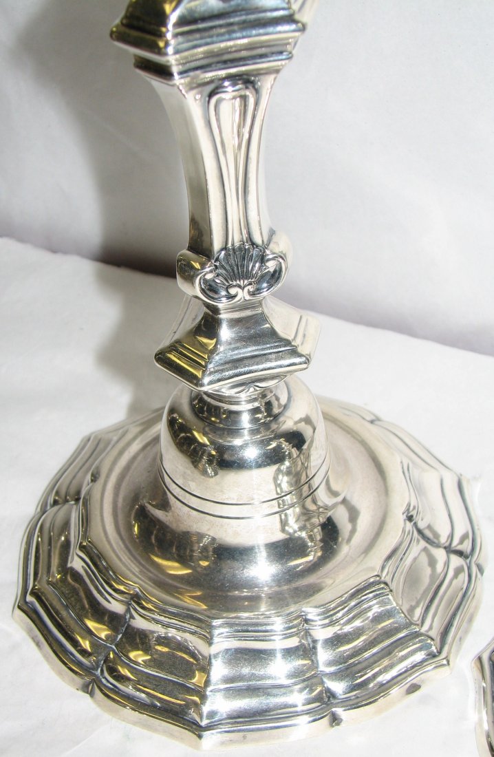 SET OF FOUR TIFFANY ART DECO STERING CANDLESTICKS - 5