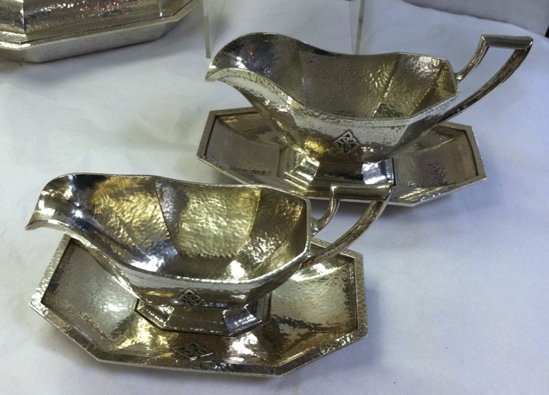 SET OF WALLACE ARTS & CRAFTS STERLING DINNER SUITE - 7