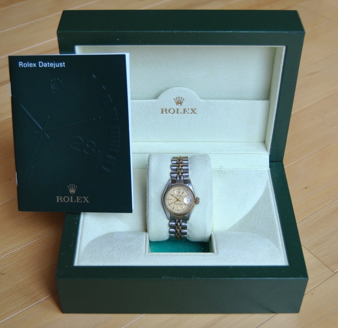 Lady's Rolex Datejust in Original Case: Lady's Rolex Datejust in Original Case w/ Original Paperwork & Pricetag of $5,950