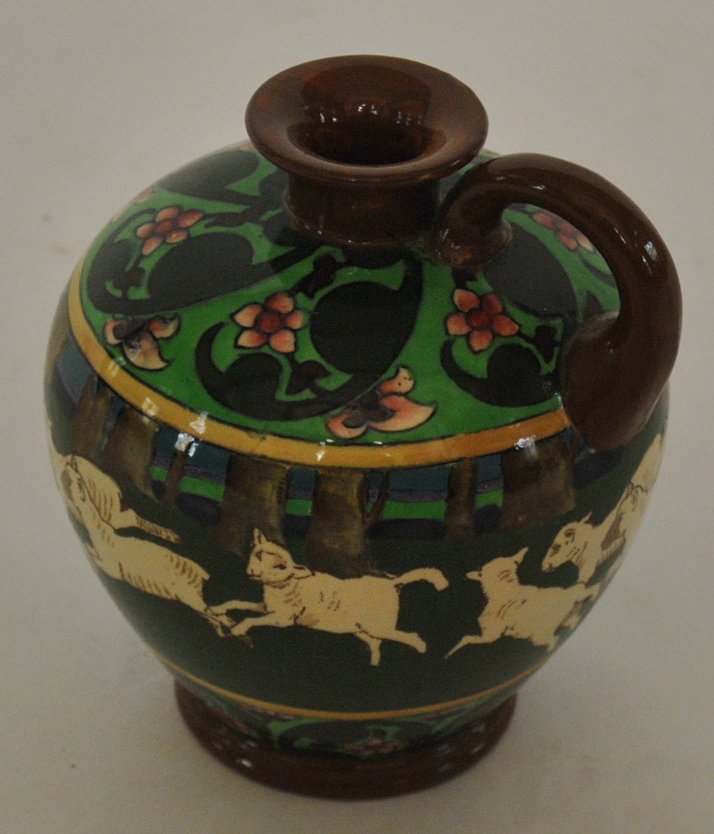 Handled Vase; The Foley "Intarsio" England: Handled Vase; The Foley "Intarsio" England; H:5.5"