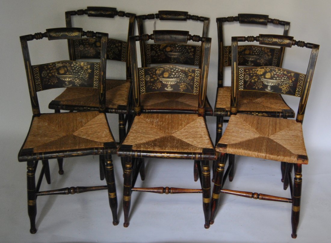 Set of 6 Hitchcock Chairs: Set of 6 Hitchcock Chairs