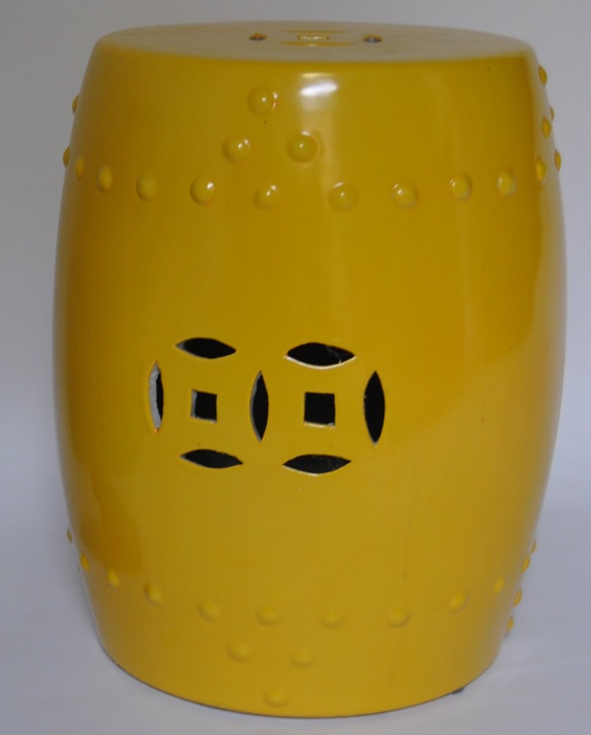 Yellow Asian Garden Stool: Yellow Asian Garden Stool