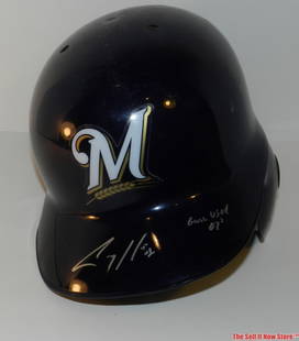 Corey Hart Autographed Game Worn Batting Helmet: Charity Auction proceeds to benefit the Brewers Foundation. This is a batting helmet issued to Corey Hart by the Milwaukee Brewers during the 2007 season. The item is autographed and authenticated