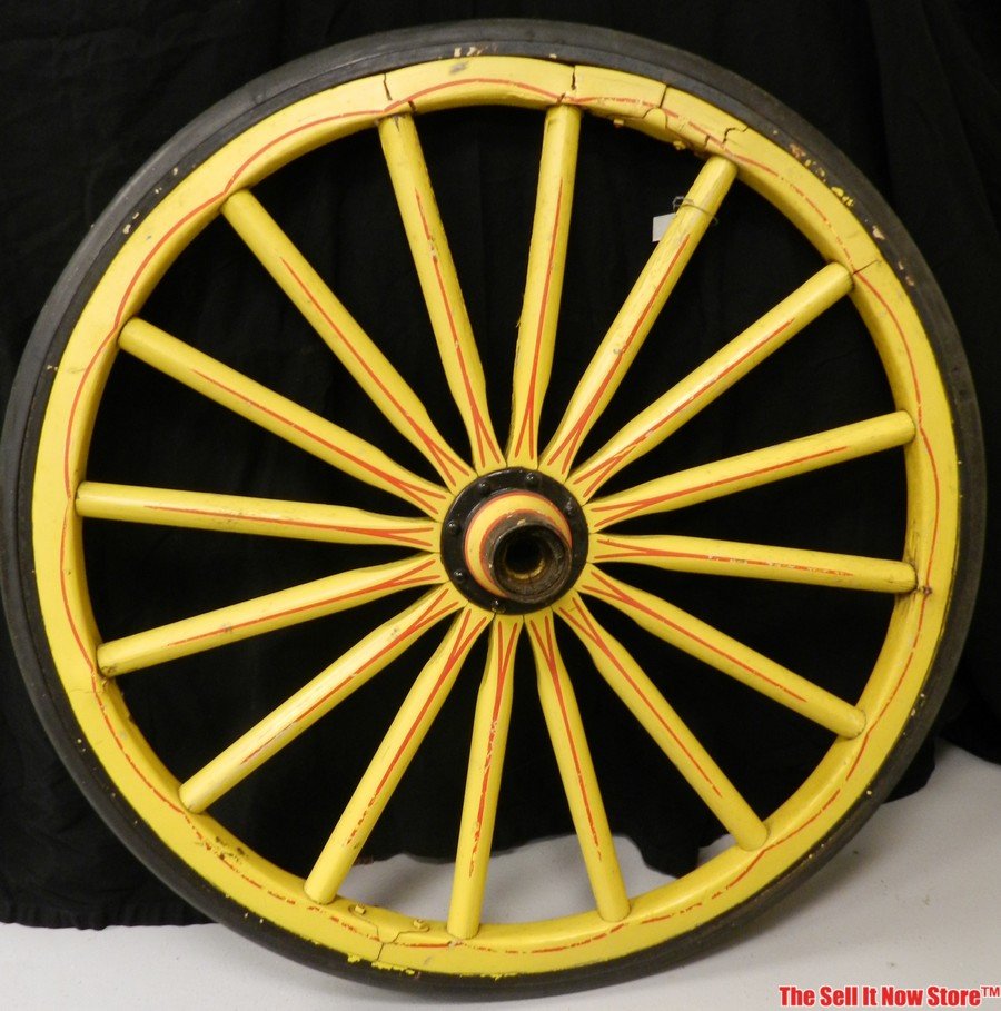 Vintage Painted Yellow Wood Circus Wagon Wheel 39" Oct 06, 2012 The