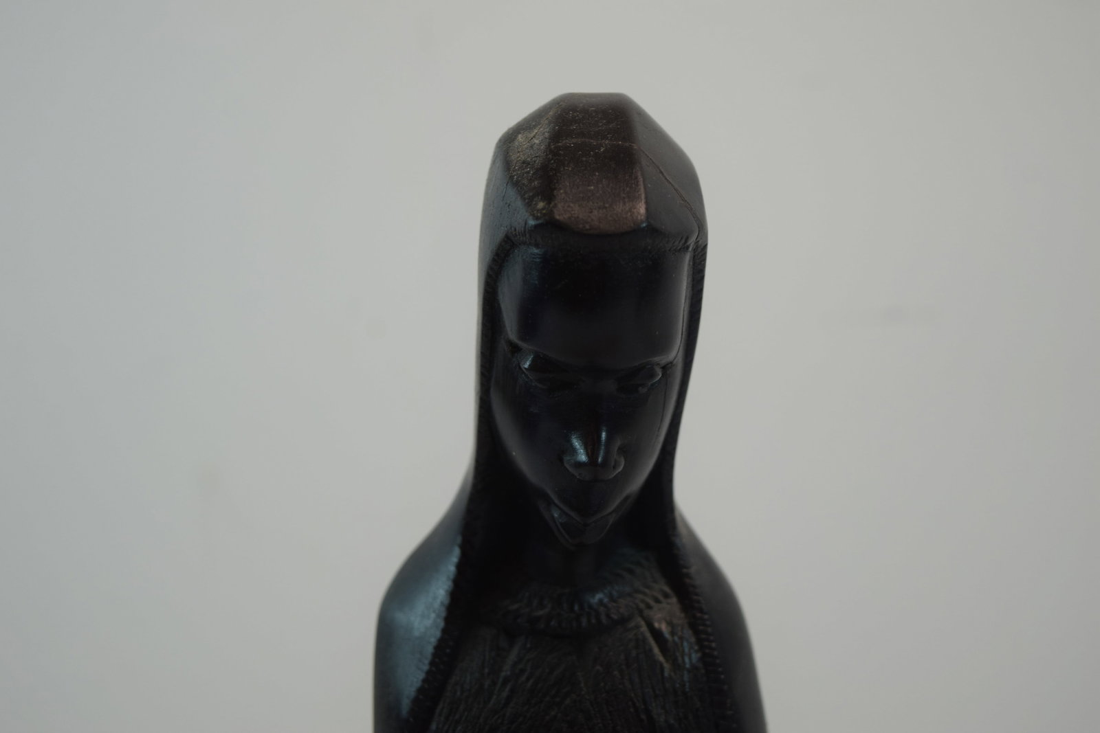 African Hand Carved Ebony statue,  prayer, measures 4" x 3" x 15" (1 of 9)