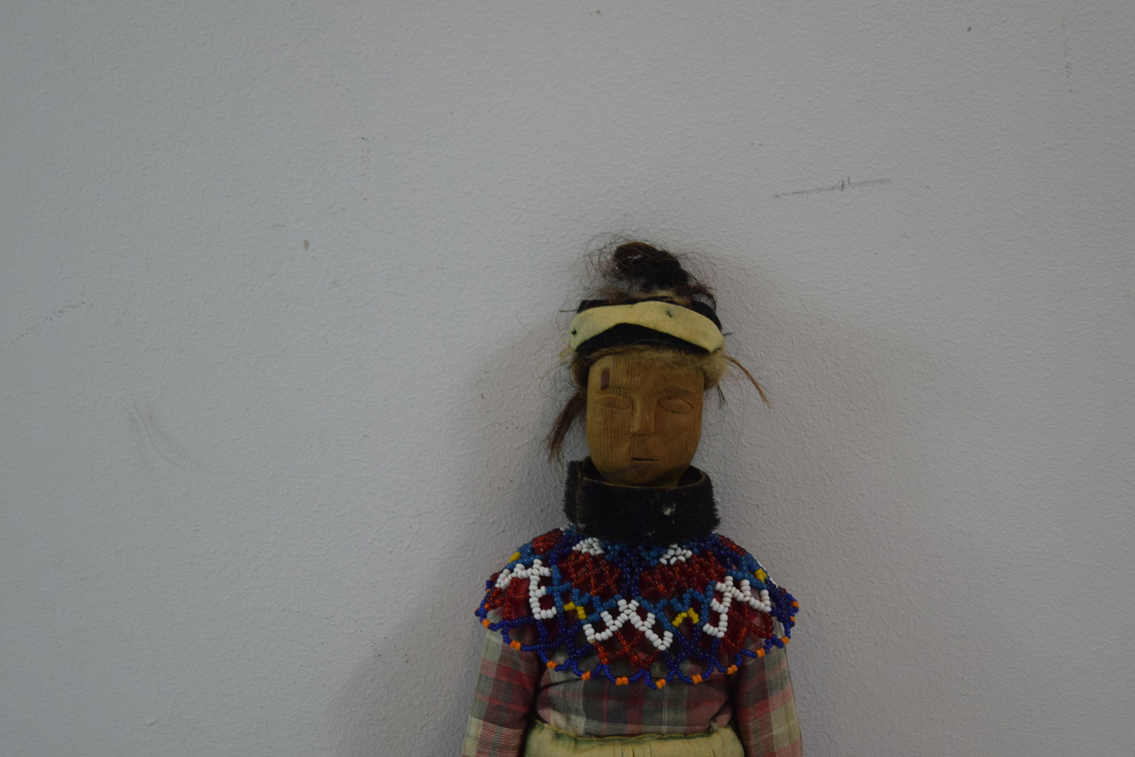 Handmade African Tribal doll, wood construction, clothing and hair (1 of 9)