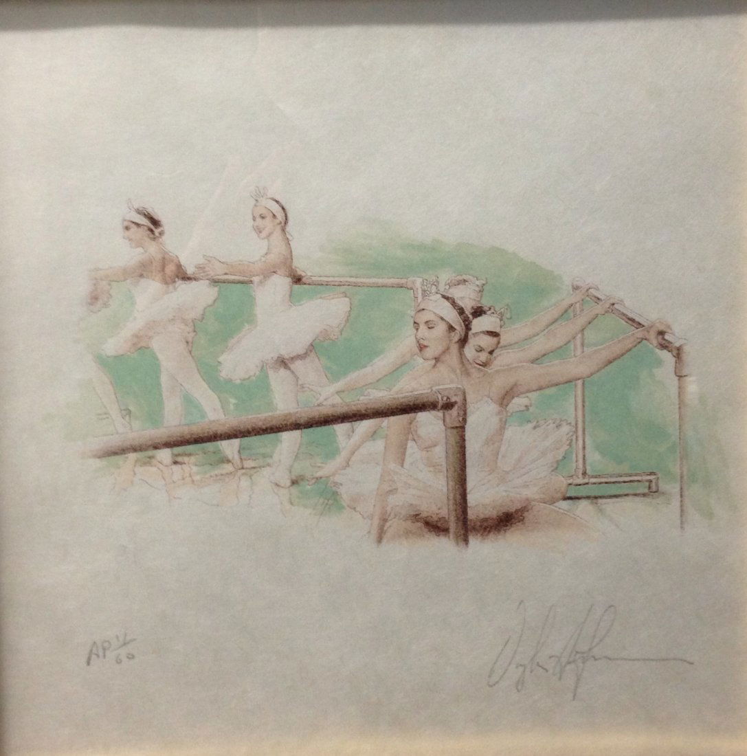 Douglas Hoffman: Ballerina Dancing Lithograph on paper Limited edition /60 Signed in pencil Douglas Hoffman 12"x12" Nicely framed