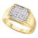 0.25 CTW Mens Pave-set Diamond Square Cluster Ring 10KT