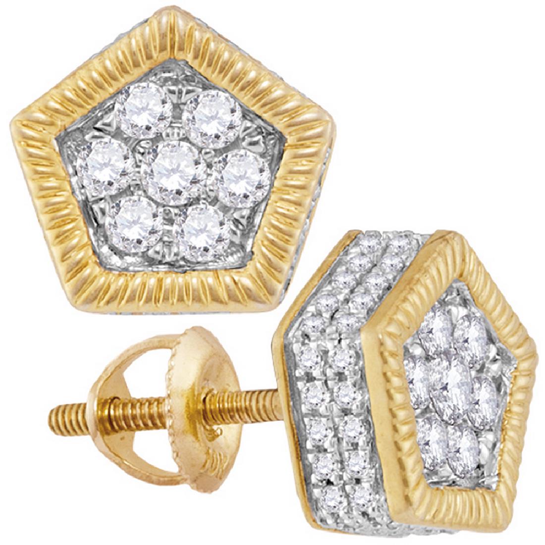0.90 CTW Mens Diamond Polygon Rope Cluster Earrings: REF-59H9M- SKU: GD116602 ---- 0.90 CTWMens Diamond Polygon Rope Cluster Earrings 10KT Yellow Gold Manufacturer's Suggested Retail Price: $2350.00 Mainstone Type: Diamond @ 0.90ct Mainstone Color: J-K