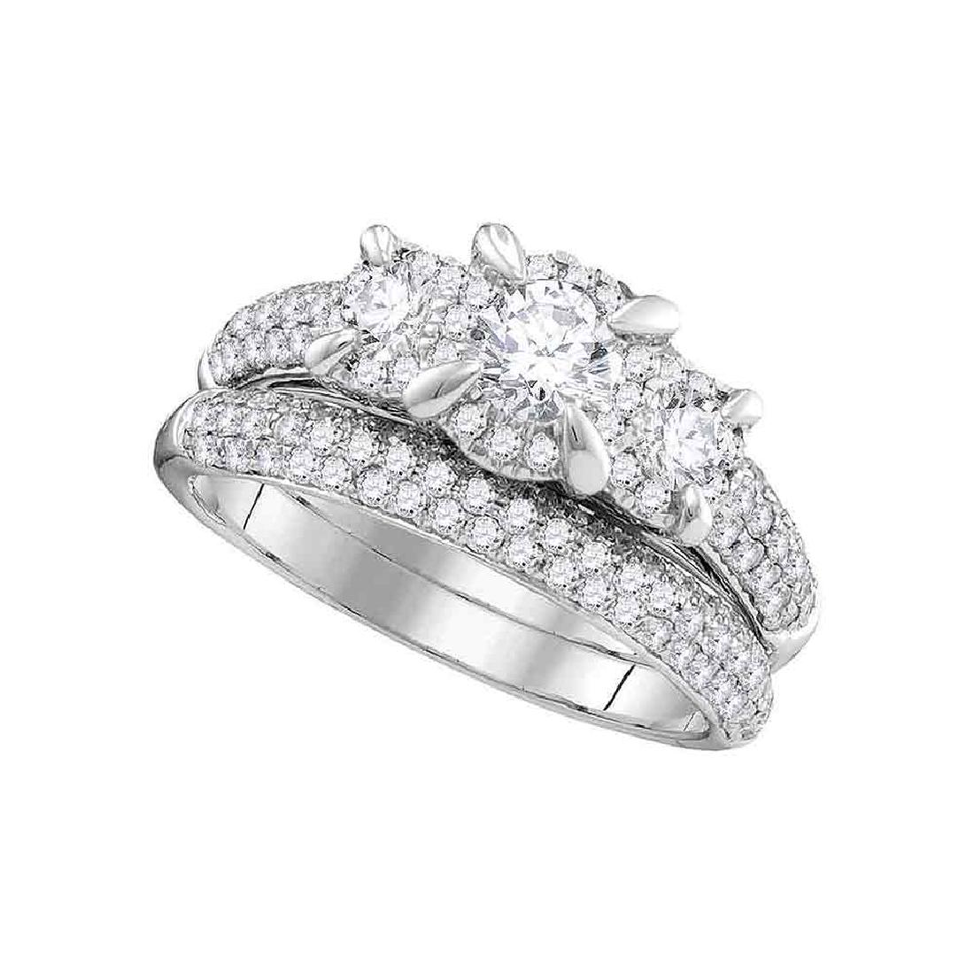 1.33 CTW 3-stone Diamond Bridal Wedding Engagement Ring: REF-202Y5X- SKU: GD106288 ---- 1.33 CTW 3-stone Diamond Bridal Wedding Engagement Ring 14k White Gold Manufacturer's Suggested Retail Price: $7940.00 Mainstone Type: Diamond @ 0.38ct Mainstone Color: 