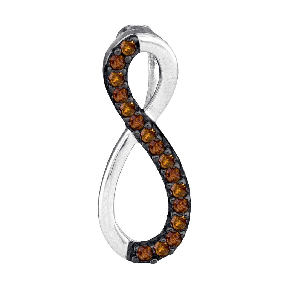 0.10 CTW Cognac-brown Color Diamond Infinity Pendant: REF-7K4W- SKU: GD94908 ---- 0.10 CTW Cognac-brown Color Diamond Infinity Pendant 10KT White Gold Manufacturer's Suggested Retail Price: $290.00 Mainstone Type: Colored Brown Diamond @ 0.10ct Mainstone