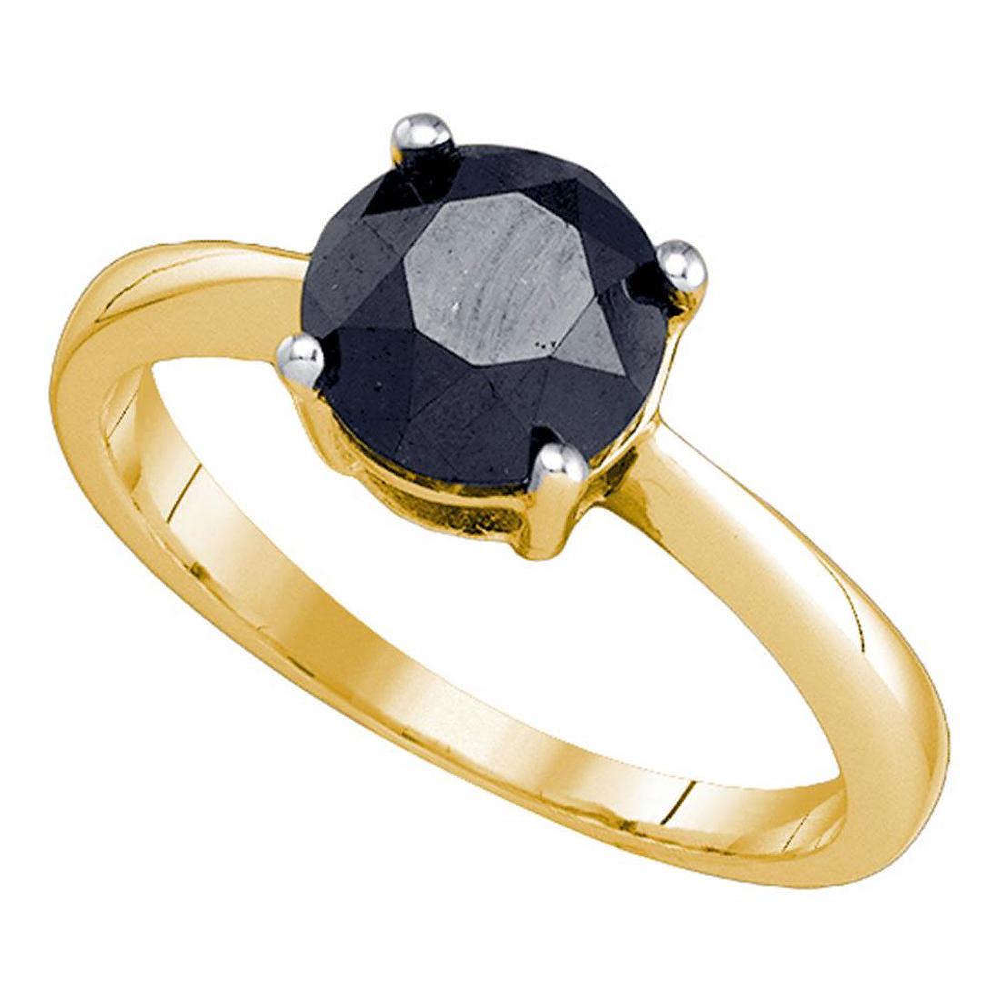 2.05 CTW Black Color Diamond Solitaire Bridal Ring 10KT: REF-40F4N- SKU: GD82343 ---- 2.05 CTW Black Color Diamond Solitaire Bridal Ring 10KT Yellow Gold Manufacturer's Suggested Retail Price: $1590.00 Mainstone Type: Colored Black Diamond @ 2.05ct Mainston