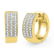 0.25 CTW Diamond Triple Row Huggie Hoop Earrings 10KT