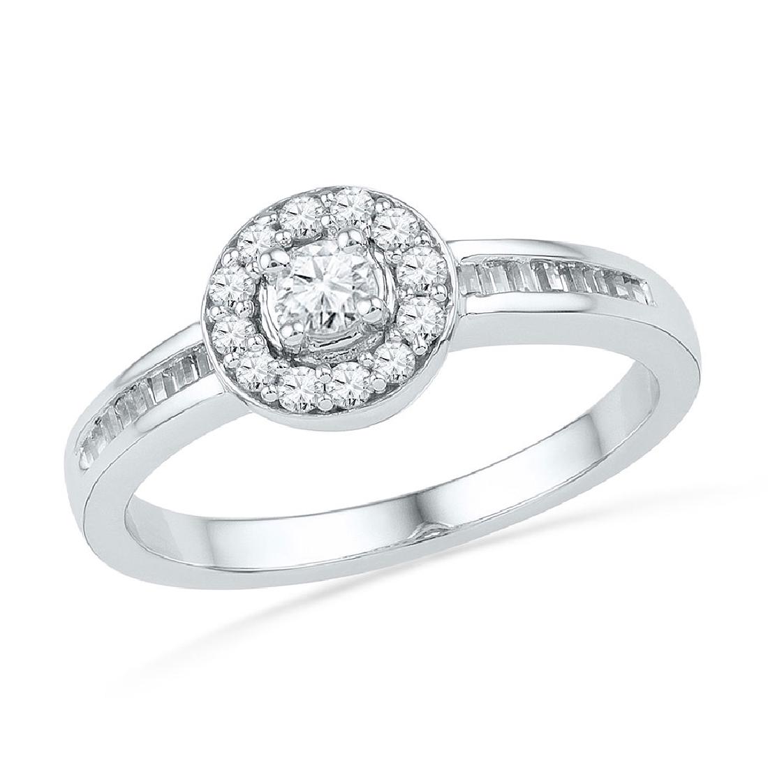0.33 CTW Diamond Solitaire Bridal Engagement Ring 10KT: REF-32X9Y- SKU: GD100748 ---- 0.33 CTW Diamond Solitaire Bridal Engagement Ring 10KT White Gold Manufacturer's Suggested Retail Price: $1290.00 Mainstone Type: Diamond @ 0.12ct Mainstone Color: G-H Ma