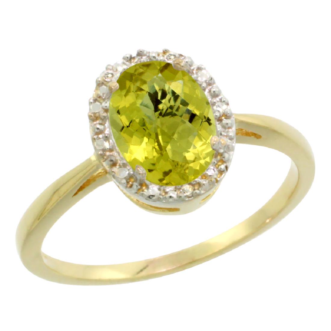 Natural 1.22 ctw Lemon-quartz & Diamond Engagement Ring: REF-19N9G ---- SKU:SC-CY927101 ---- Manufacturer's Suggested Retail Price - $600.00 ---- Natural 1.22 ctw Lemon-quartz & Diamond Engagement Ring 10K Yellow Gold Gemstone: Natural Oval-shape Lemon-quar