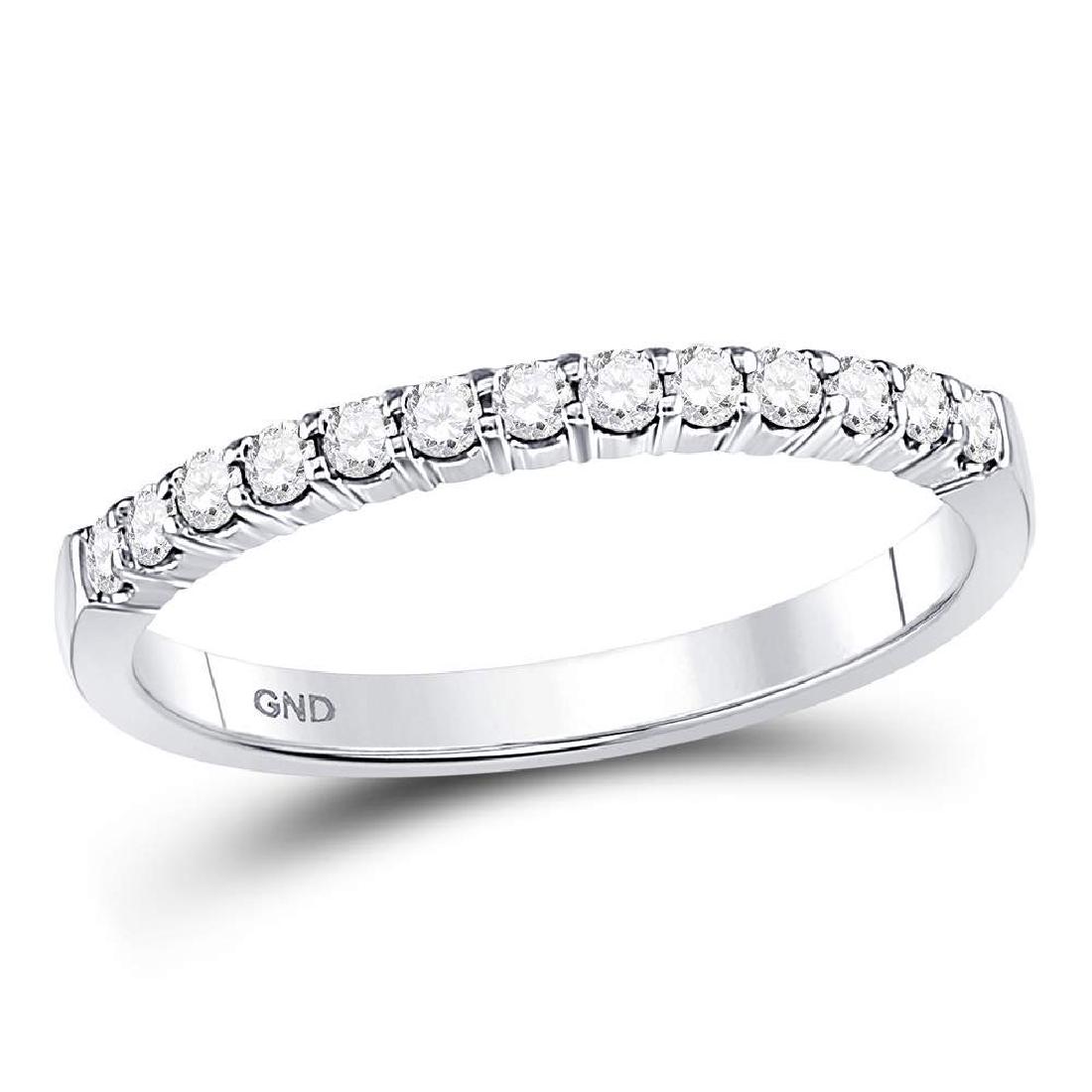 0.25 CTW Diamond Machine-set Wedding Ring 14KT White: REF-37N5F- SKU: GD40746 ---- 0.25 CTW Diamond Machine-set Wedding Ring 14KT White Gold Manufacturer's Suggested Retail Price: $1470.00 Mainstone Type: Diamond @ 0.25ct Mainstone Color: G-H Mainstone C