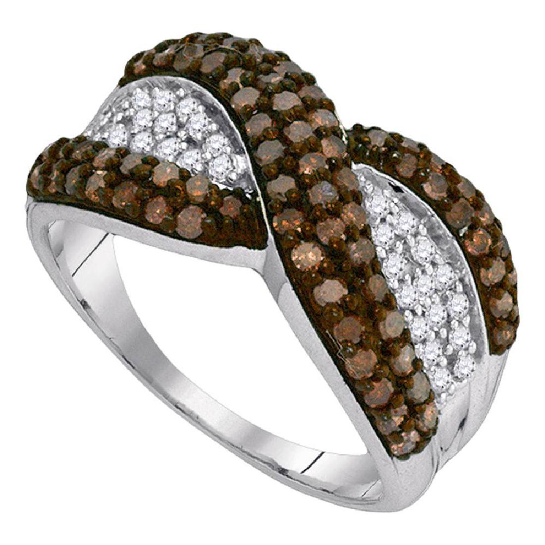 1 CTW Cognac-brown Color Diamond Crossover Ring 10KT: REF-34X4Y- SKU: GD89471 ---- 1 CTW Cognac-brown Color Diamond Crossover Ring 10KT White Gold Manufacturer's Suggested Retail Price: $1350.00 Mainstone Type: Colored Brown Diamond @ 0.77ct Mainstone Co