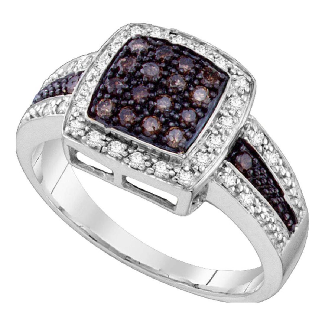 0.50 CTW Brown Color Diamond Cluster Ring 14KT White: REF-47Y9X- SKU: GD109619 ---- 0.50 CTWBrown Color Diamond Cluster Ring 14KT White Gold Manufacturer's Suggested Retail Price: $1880.00 Mainstone Type: Colored Brown Diamond @ 0.32ct Mainstone Color: B