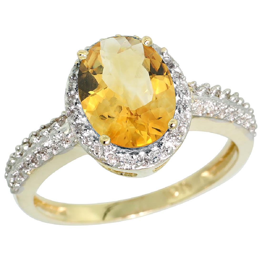 Natural 1.91 ctw Citrine & Diamond Engagement Ring 10K: REF-31Y7X ---- SKU:SC-CY909139 ---- Manufacturer's Suggested Retail Price - $1000.00 ---- Natural 1.91 ctw Citrine & Diamond Engagement Ring 10K Yellow GoldGemstone: Natural Oval-shape Citrine @ 1.76