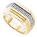 0.30 CTW Mens Pave-set Diamond Ridged Flat Ring 10KT
