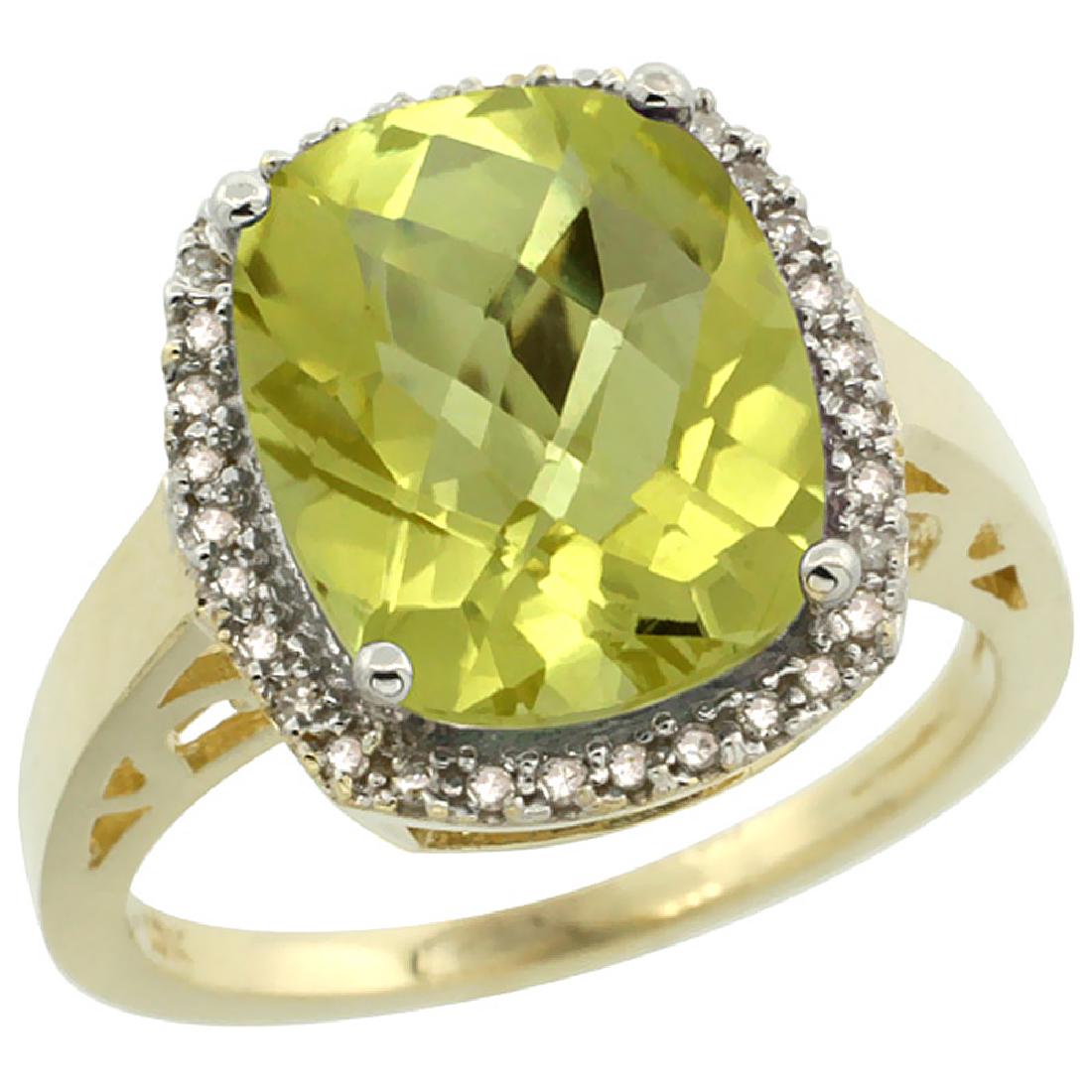 Natural 5.28 ctw Lemon-quartz & Diamond Engagement Ring: REF-51R3Z ---- SKU:SC-CY427124 ---- Manufacturer's Suggested Retail Price - $1600.00 ---- Natural 5.28 ctw Lemon-quartz & Diamond Engagement Ring 14K Yellow Gold Gemstone: Natural cushion-cut Lemon-qu